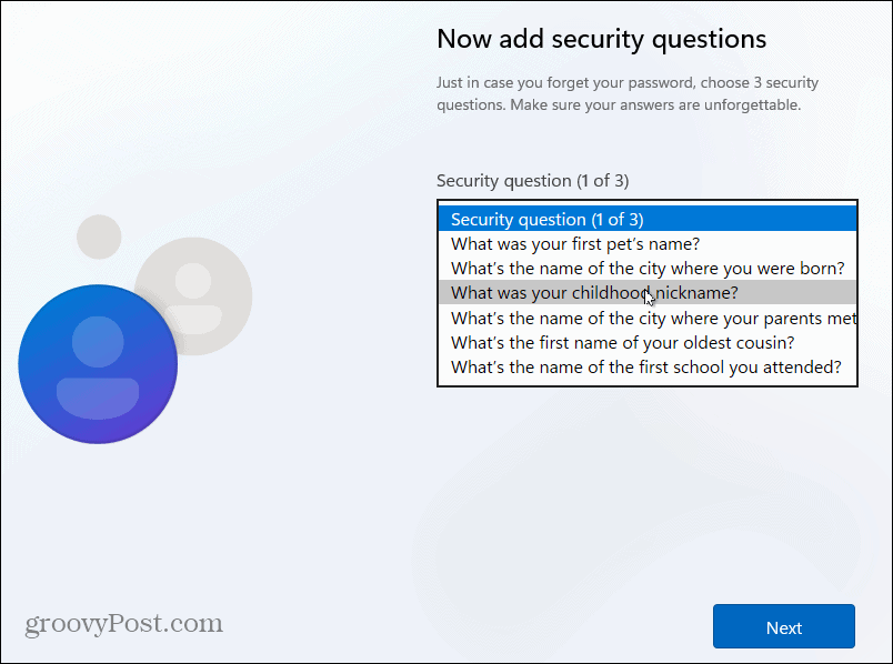 three security questions