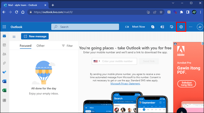 كيفية تغيير البريد الالكتروني في Outlook 23 1 sett1 1 كيفية تغيير البريد الالكتروني في Outlook