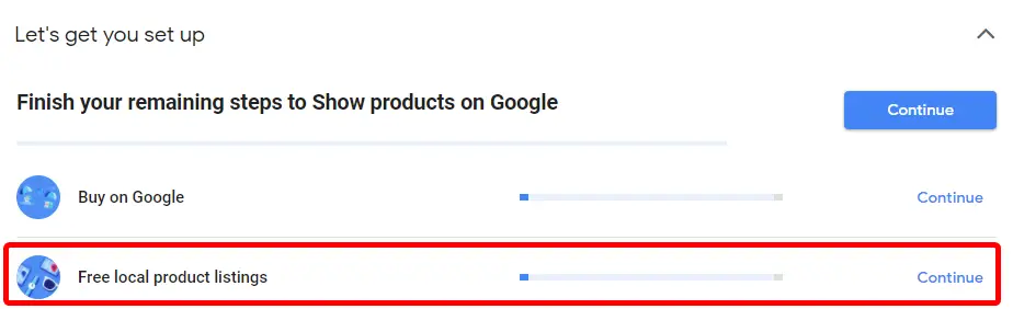 إعداد قوائم المنتجات المجانية في Google Merchant Center