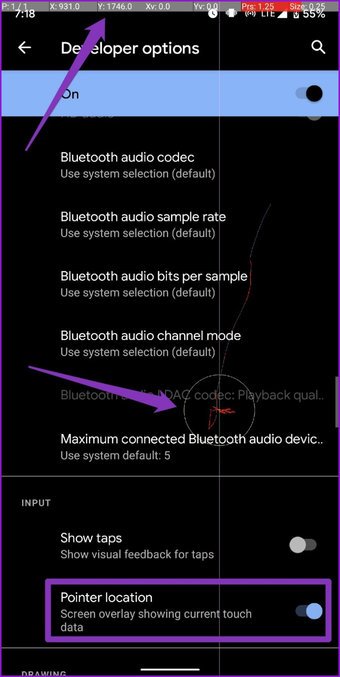إظهار المؤشر