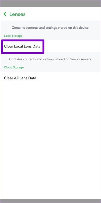 إصلاح عدم عمل كاميرا سناب شات 46 امسح بيانات العدسة المحلية