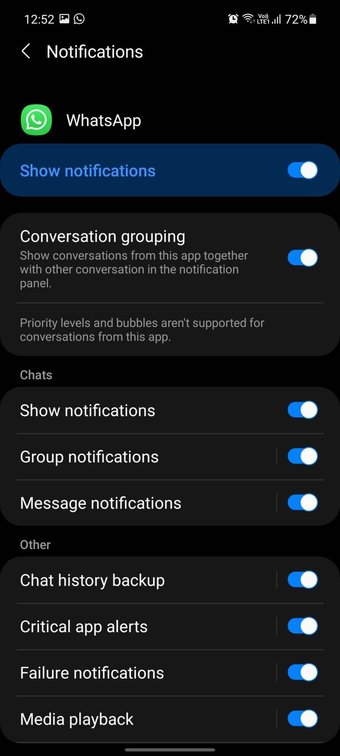 قناة Whatsapp notificaiton