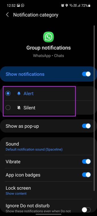 حدد تنبيه في قناة الإعلام