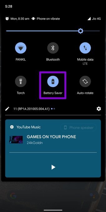 قم بإيقاف تشغيل توفير البطارية