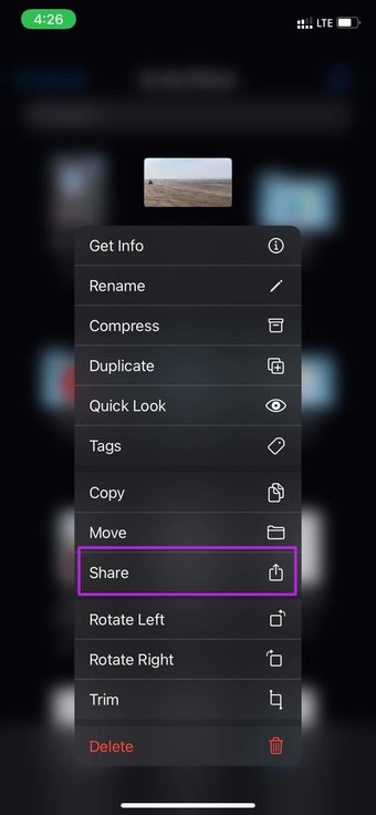 مشاركة مقاطع الفيديو لإصلاح مقاطع الفيديو التي لا تعمل على صور i Phone