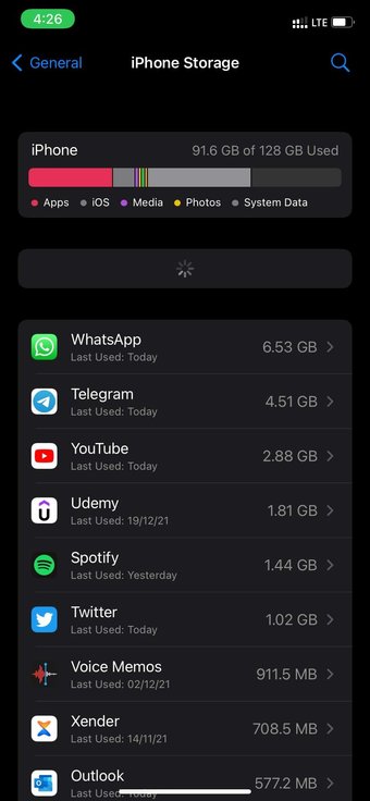 تحقق من تخزين i Phone لإصلاح مقاطع الفيديو التي لا تعمل على صور i Phone