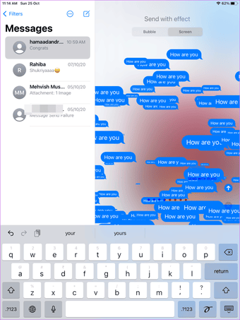 حيل نصائح Imessage مثل المؤثرات الخاصة Pew 3