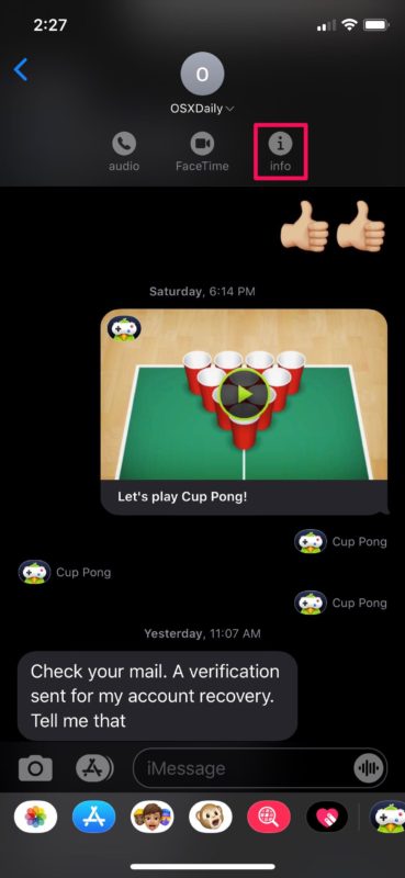 طريقة كتم صوت رسائل iMessage على آيفون