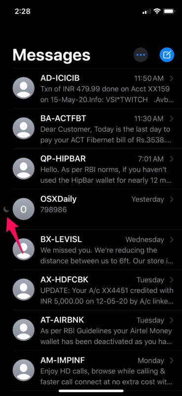 طريقة كتم صوت رسائل iMessage على آيفون