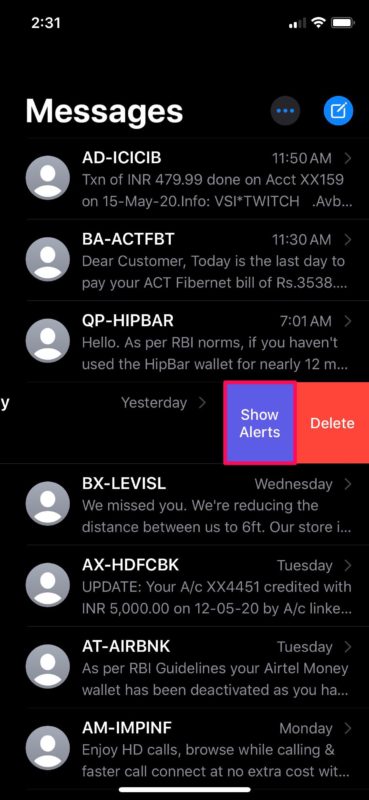 طريقة كتم صوت رسائل iMessage على آيفون