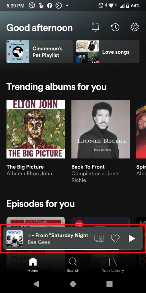 Cómo ver tu cola de Spotify en el escritorio o en el móvil 22 Now Playing bar