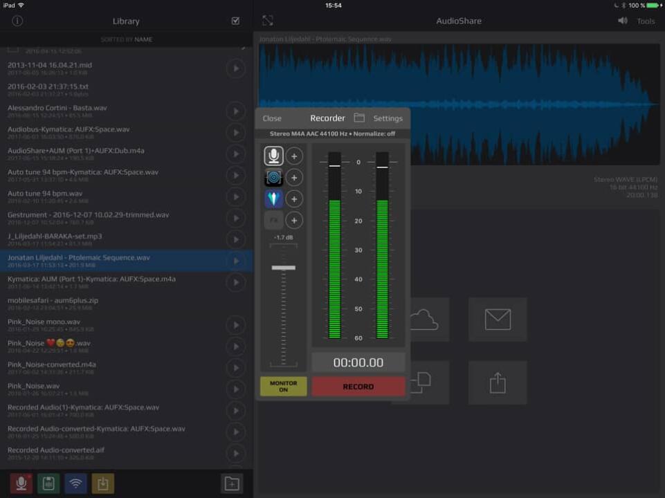 خصائص برنامج AudioShare