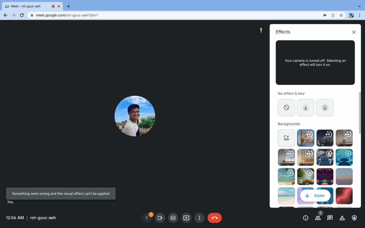 طريقة إضافة تأثيرات بصرية في مكالمة فيديو Google Meet 15 المؤثرات المرئية لـ Google Meet: طريقة إضافة تأثيرات بصرية أثناء مكالمة فيديو Google Meet