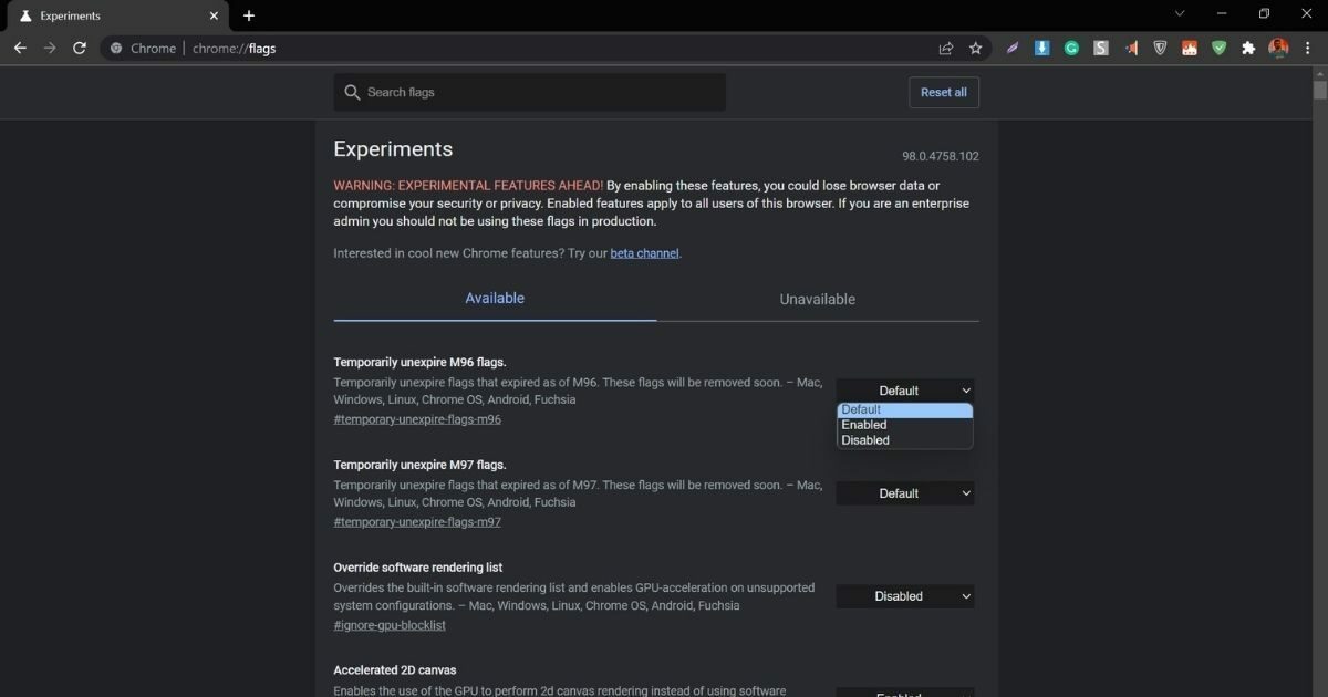 طريقة تفعيل الإشارات في كروم