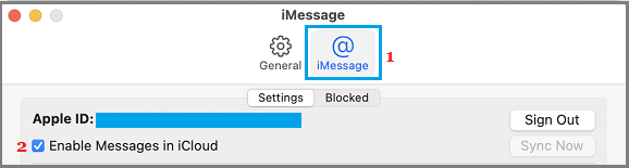 Enable iCloud Messages on ماك