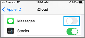 Disable iCloud Messages on ماك