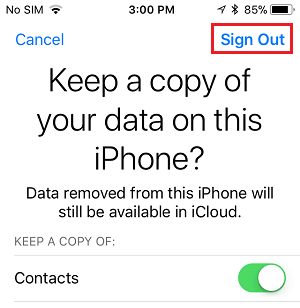 Keep iCloud Data Copy on آيفون