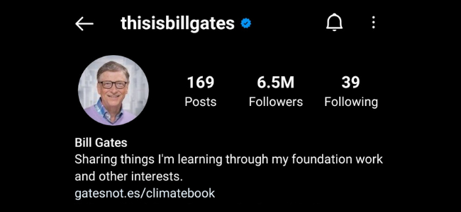 بيل جيتس Microsoft Instagram