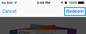 Redeem iTunes Gift Card Manually on آيفون