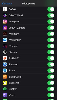 تفعيل ميكروفون آيفون