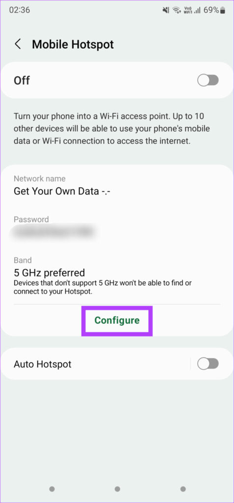Configure button