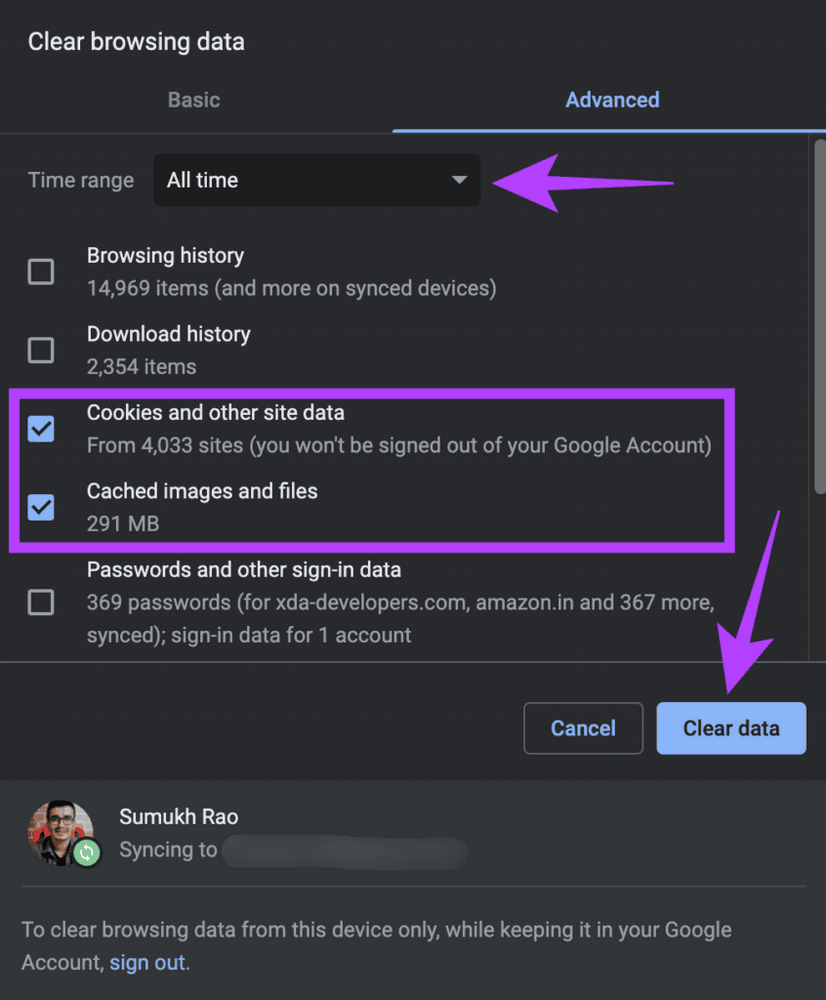 حل مشكلة عدم ظهور الصورة المصغرة للفيديو في يوتيوب 76 Clear cookies and cache
