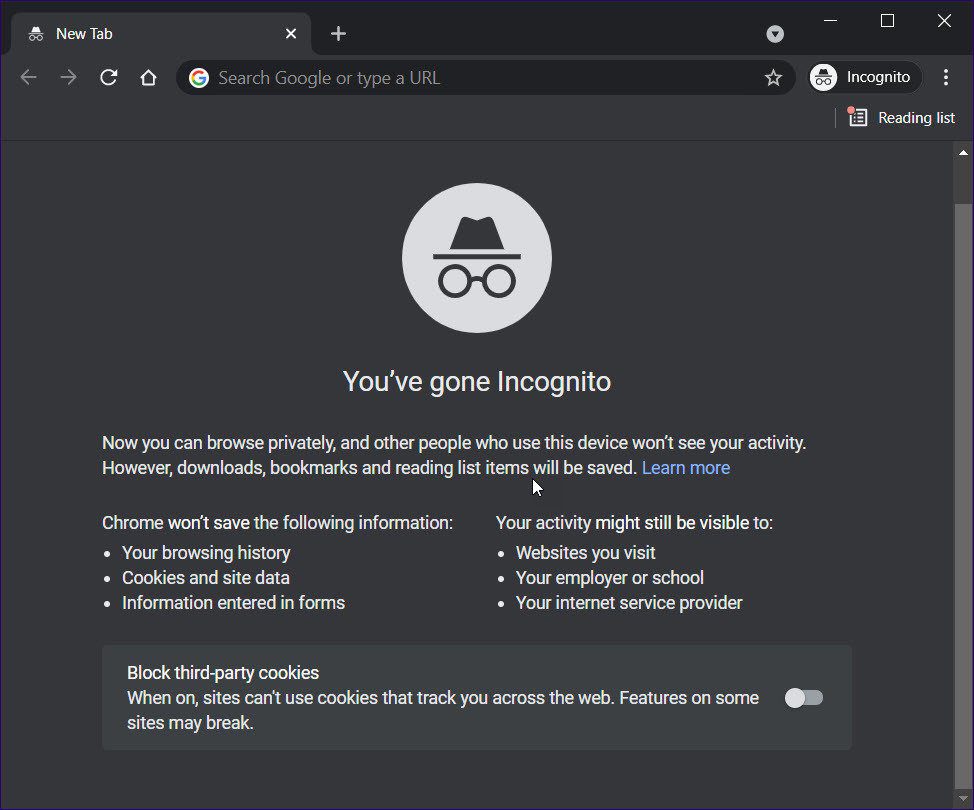 حل مشكلة عدم ظهور الصورة المصغرة للفيديو في يوتيوب 78 incognito mode