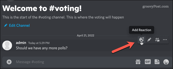 أضف رد فعل على Discord