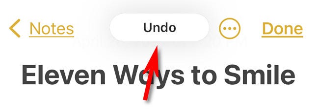 إشعار التراجع على آيفون
