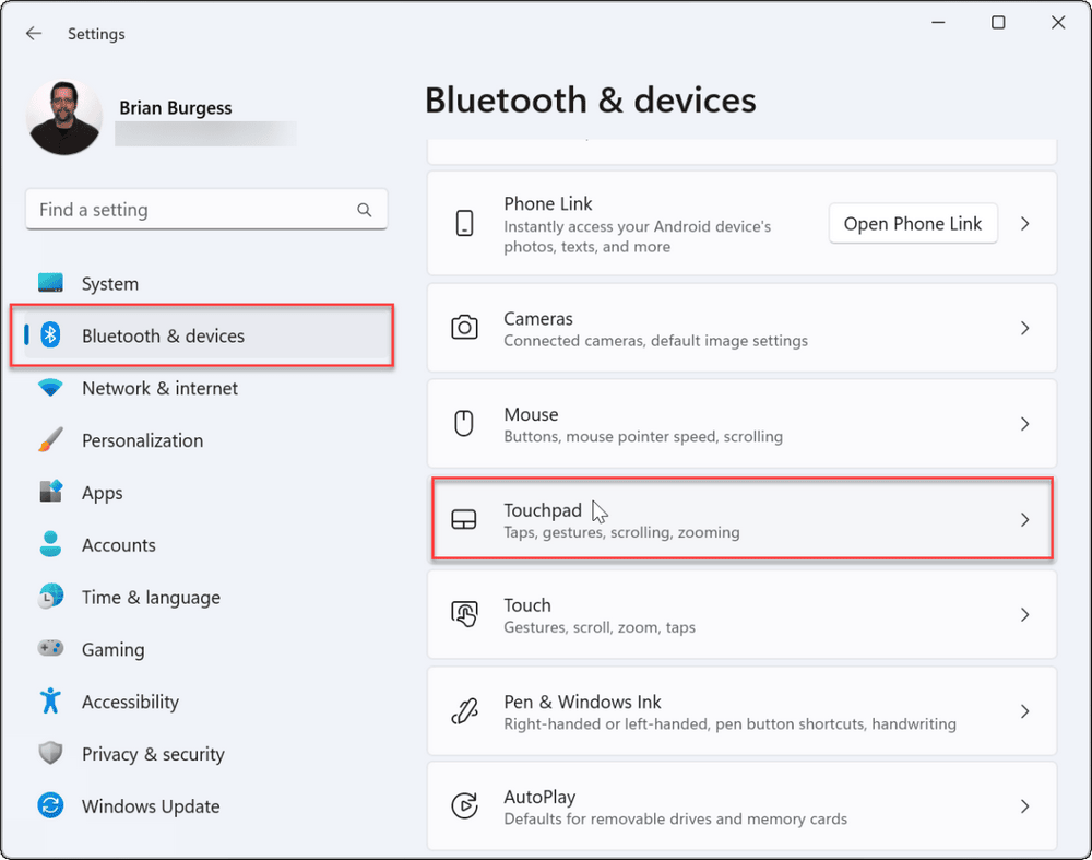 تخصيص إيماءات لوحة اللمس في نظام ويندوز 11