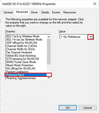إصلاح تقطع سماعات البلوتوث على ويندوز 10 104 ابحث عن خيار Band أو Preferred Band