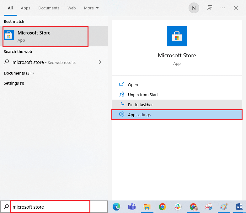 إعدادات تطبيق متجر Microsoft