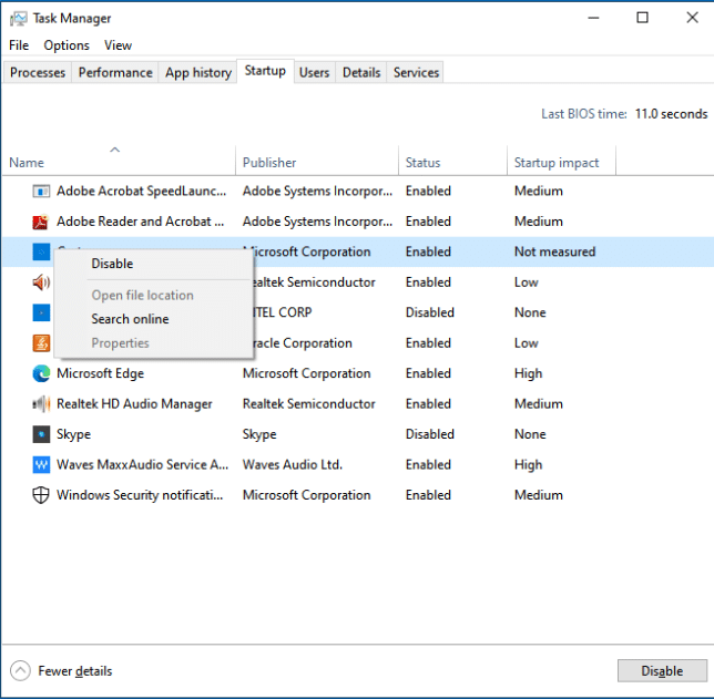 تحديث ويندوز 10/11 يأخذ وقتًا طويلاً .. حل المشكلة 72 انقر بزر الماوس الأيمن على تطبيق الجهة الخارجية الذي تريد إيقافه