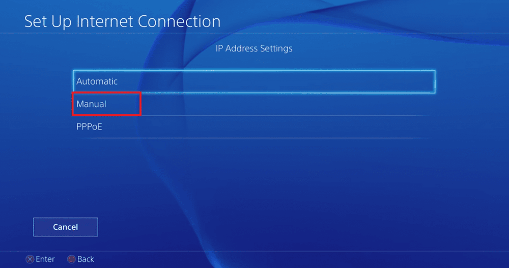 دليل إعدادات عنوان IP لجهاز PS4