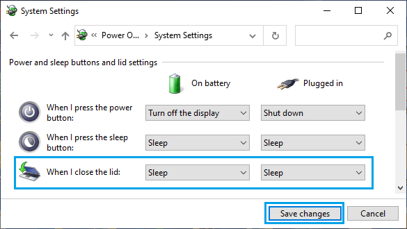 Enable Sleep Mode When Lid is Closed