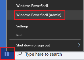 Open ويندوز PowerShell As Admin