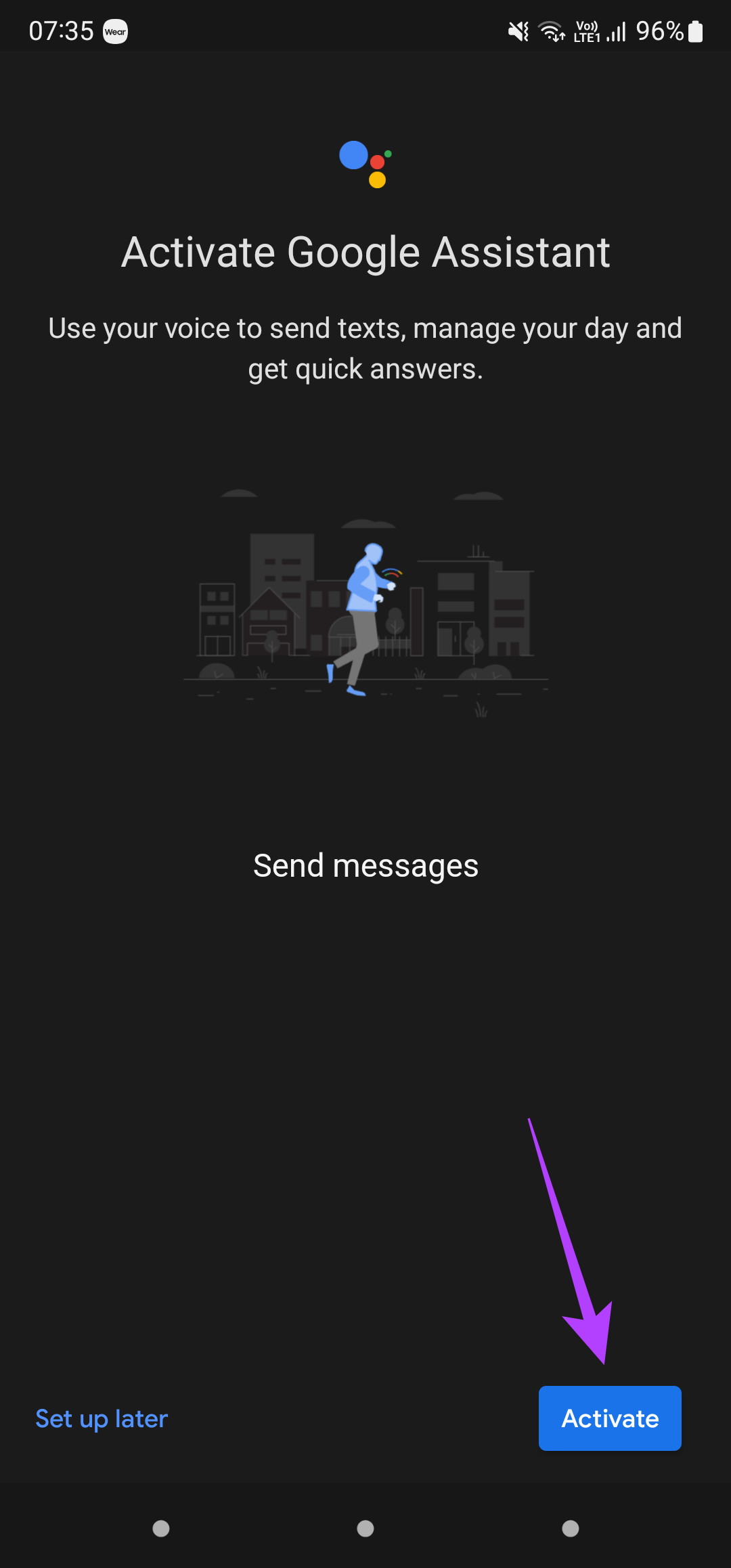 طريقة تثبيت وتفعيل مساعد جوجل على ساعة سامسونج 64 تنشيط