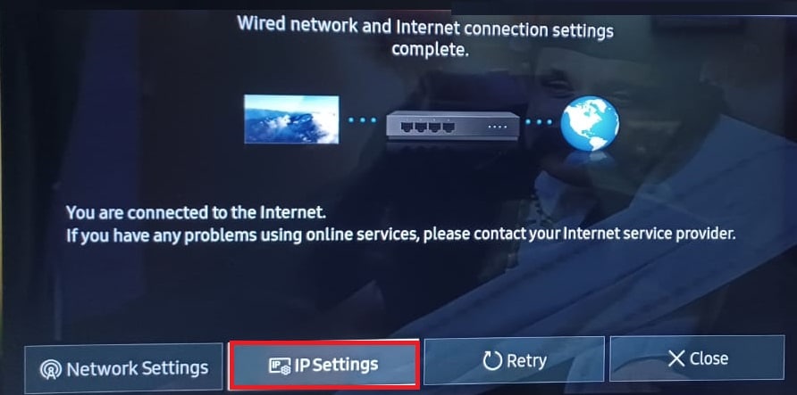 طريقة تنزيل التطبيقات على تلفزيون سامسونج الذكي 44 إعدادات IP الشبكة حالة تلفزيون سامسونج