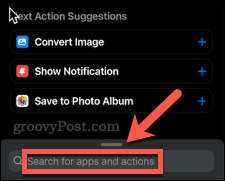 البحث في الاختصارات على الآيفون