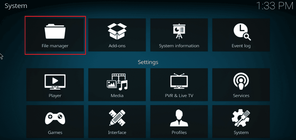 انتقل إلى علامة التبويب مدير الملفات. طريقة تثبيت SuperRepo على Kodi