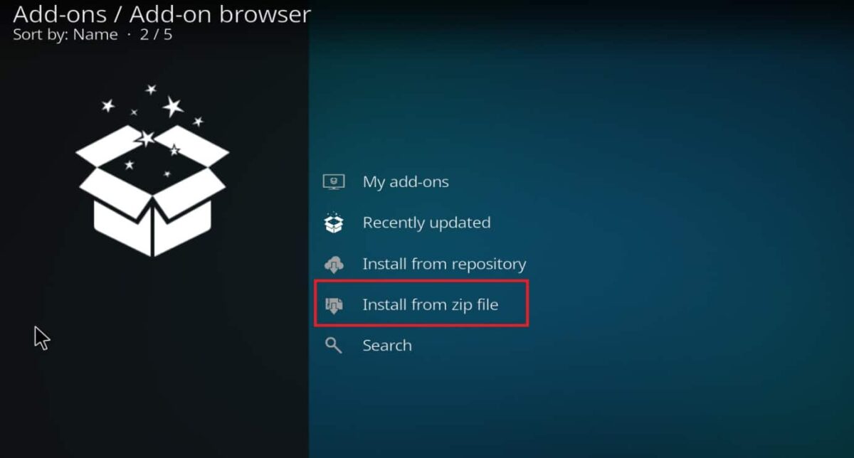 اختر تثبيت من ملف مضغوط. طريقة تثبيت SuperRepo على Kodi