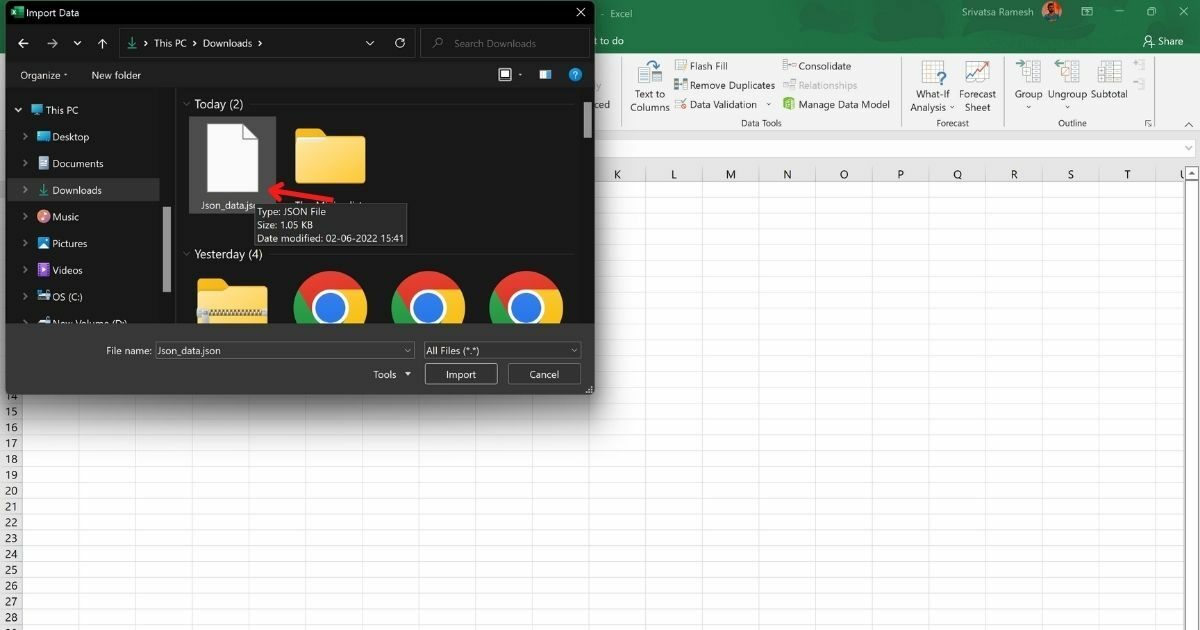 تحويل ملف JSON إلى XLSX باستخدام مايكروسوفت اكسل 10 629c2d8494447 تحويل ملف JSON إلى XLSX باستخدام مايكروسوفت اكسل