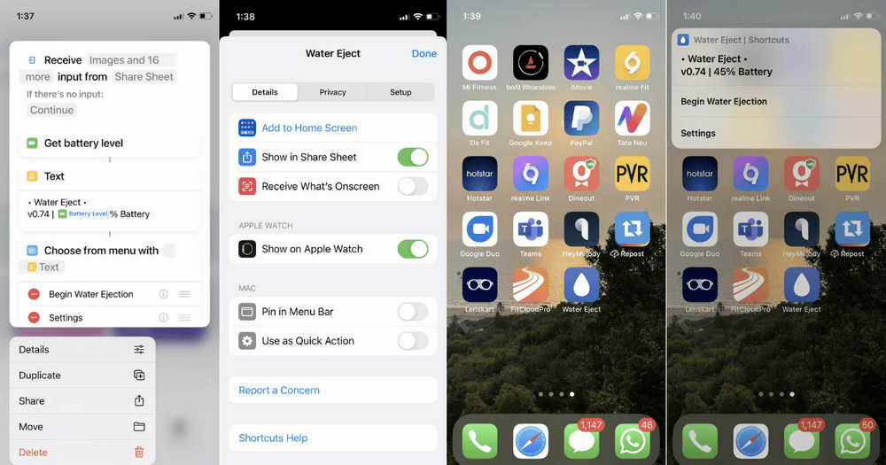 اختصار إخراج الماء: طريقة إخراج الماء من الأيفون باستخدام الاختصارات؟ 8 طريقة إخراج الماء باستخدام أيقونة الشاشة الرئيسية