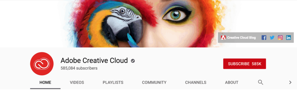 أفضل مواقع تصميم غلاف قناة يوتيوب 3 adobe youtube banner