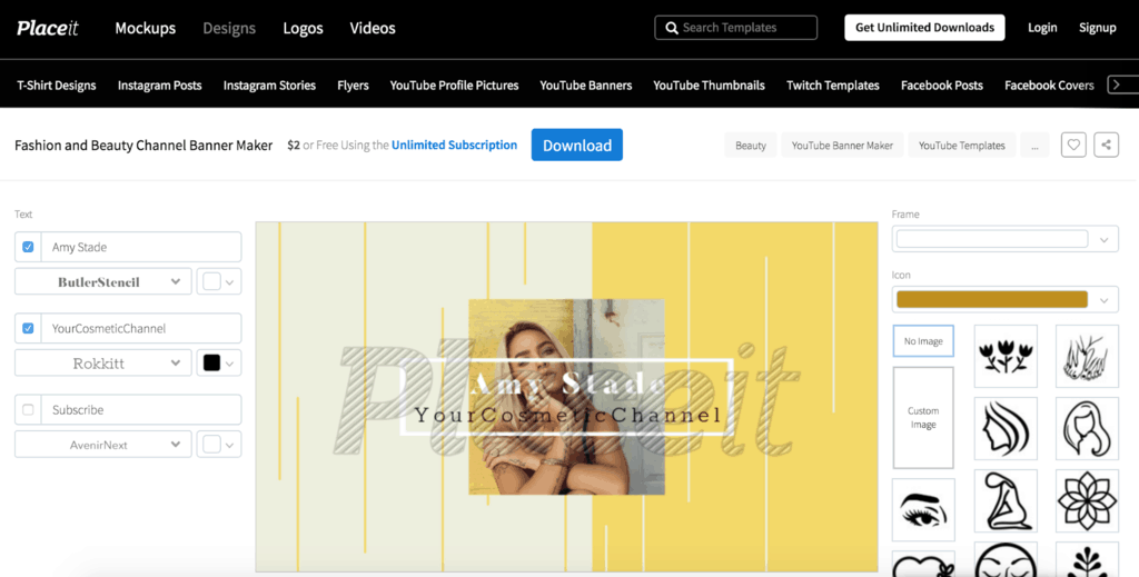 أفضل مواقع تصميم غلاف قناة يوتيوب 20 المكان