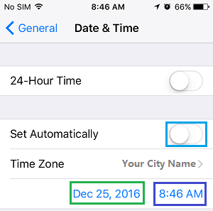 Date And Time on iPhone