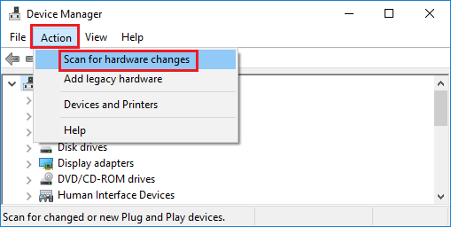لا يحتوي Ethernet على خطأ تكوين IP صالح: كيفية الإصلاح؟ 58 Scan Device Manager for Hardware Changes