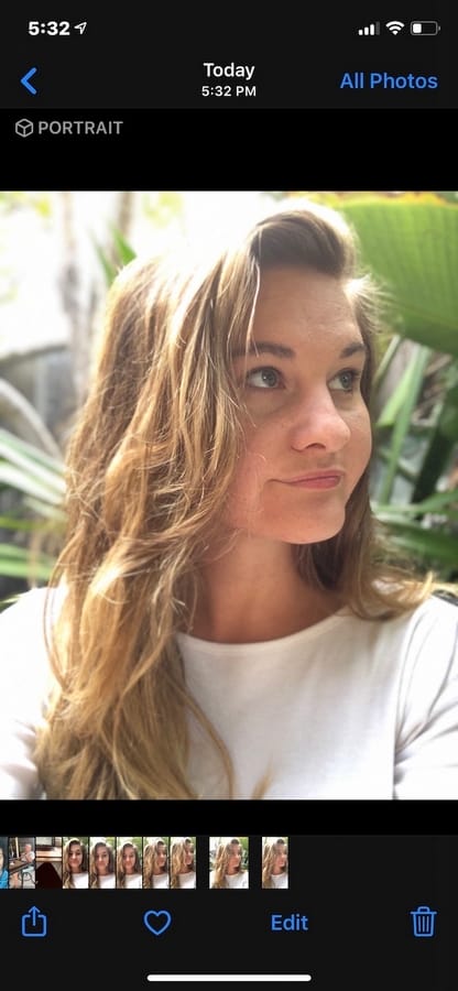 نمط بورتريه على آيفون: أمثلة