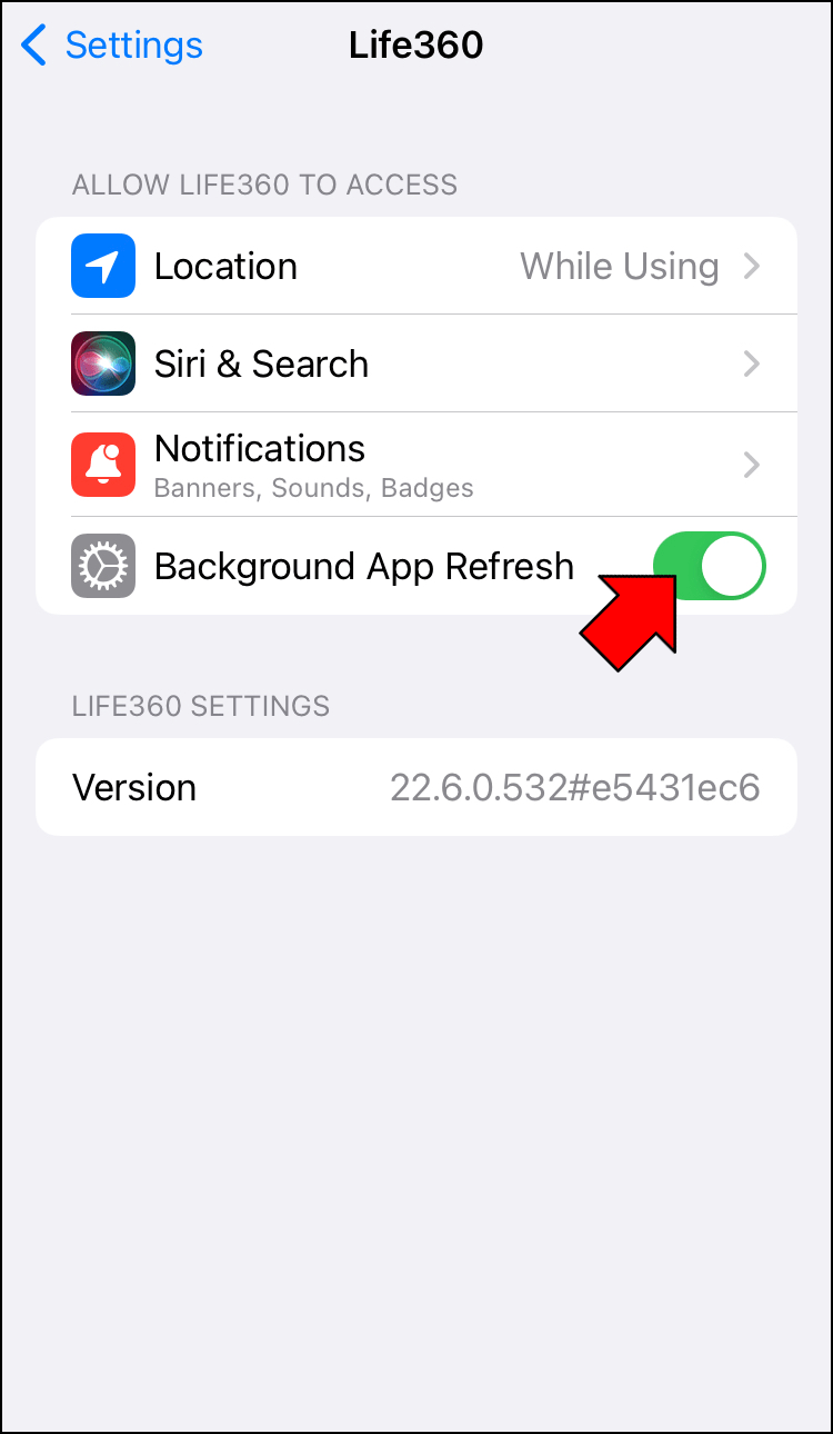 Life360 ne parvient pas à localiser: comment résoudre le problème de non mise à jour de l'emplacement ? 10 Allow the App to Run in the Background 2 1 Life360 ne parvient pas à localiser: comment résoudre le problème de non mise à jour de l'emplacement ?