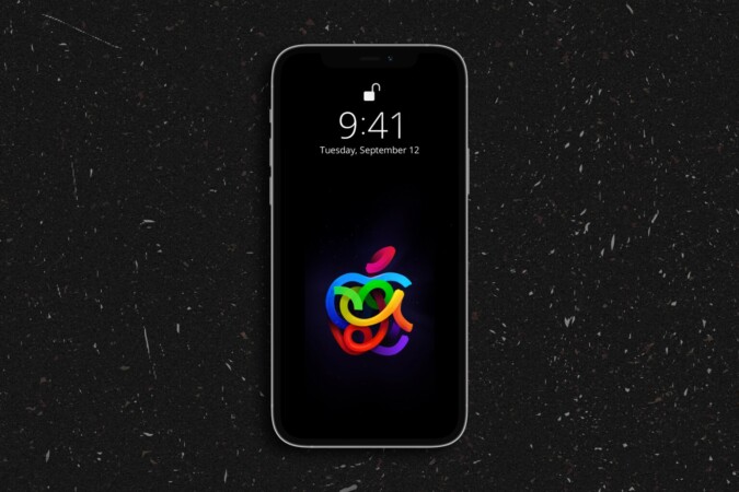 17 beaux fonds d'écran noirs pour iPhone gratuitement 1 Logo Apple sur fond noir